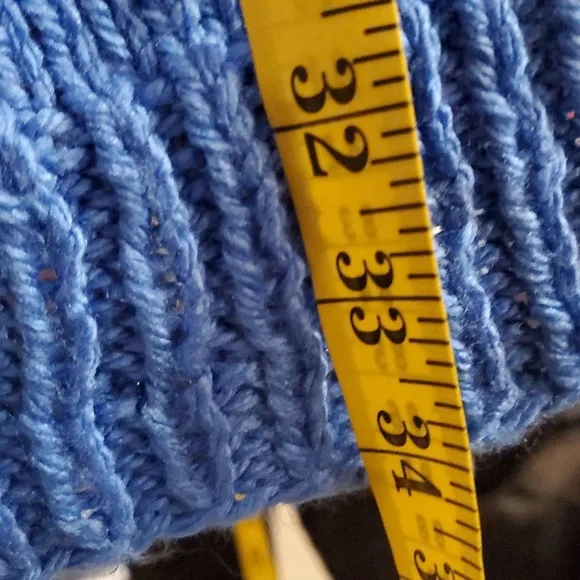 Hand Knit Bulky Cardigan Sweater Eagle Sweater Royal Blue XL - Picture 7 of 12